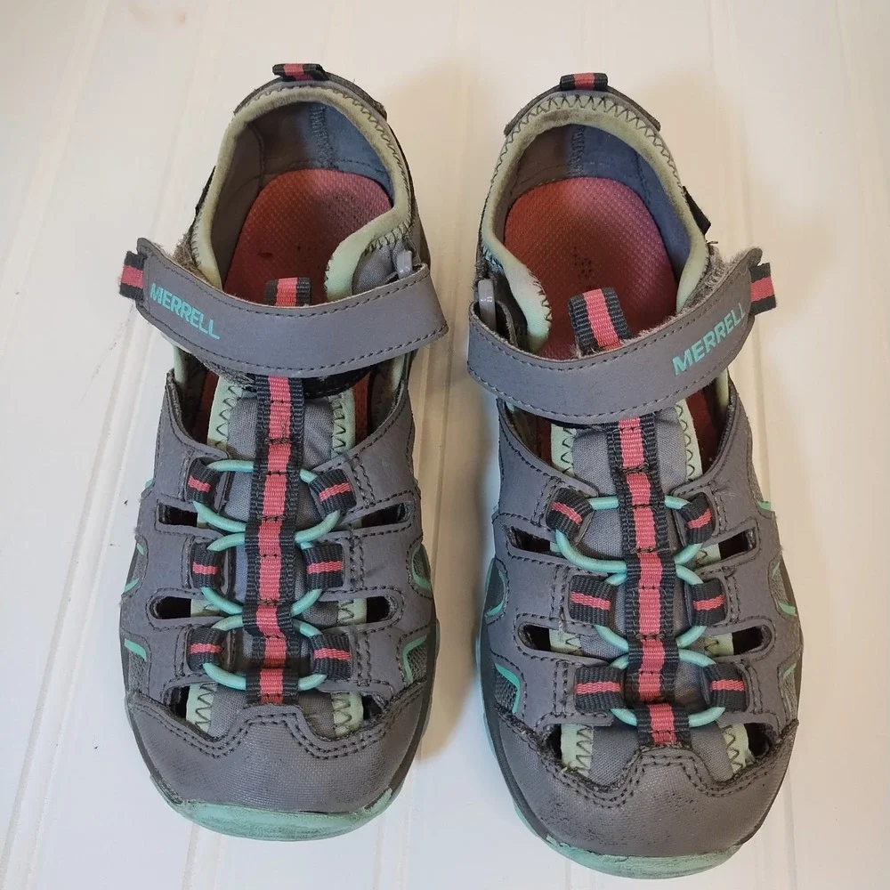 Merrell ML-Hydro H2O‎ Hiker Kids Grey Mint Pink Water Sandals Shoes 1M MC57961